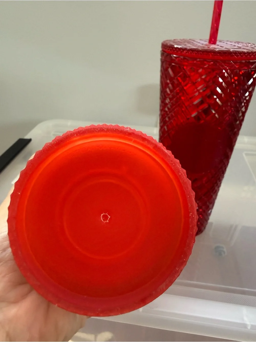 Two Starbucks Red Tumblers